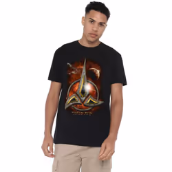 Star Trek Mens Klingon Crest T-Shirt - 4XL, Black