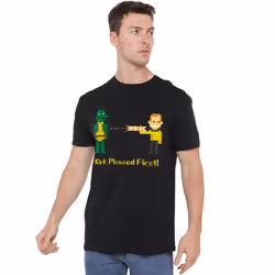 Star Trek Mens Kirk Phased First T-Shirt - XL, Black