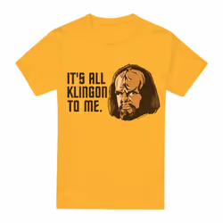 Star Trek Mens All Klingon T-Shirt - M, Gold