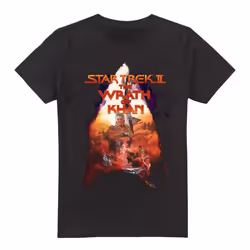 Star Trek Mens The Wrath of Khan Poster T-Shirt - XL, Black