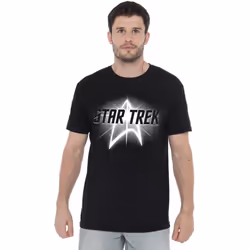 Star Trek Mens Glow Logo T-Shirt - XXL, Black