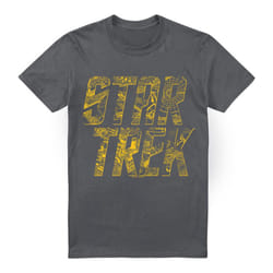 Star Trek Mens Schematic Logo T-Shirt - M, Charcoal