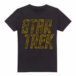 Star Trek Mens Distressed Logo T-Shirt - XXL, Black