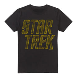 Star Trek Mens Distressed Logo T-Shirt - XXL, Black