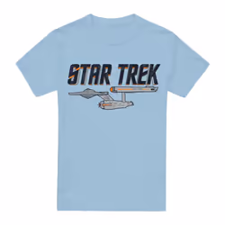 Star Trek Mens Enterprise Logo T-Shirt - S, Light Blue