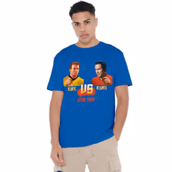 Star Trek Mens Kirk Vs Khan T-Shirt - XL, Royal Blue