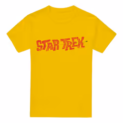 Star Trek Mens Distressed Comic Logo T-Shirt - XL, Yellow
