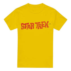 Star Trek Mens Distressed Comic Logo T-Shirt - XL, Yellow