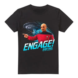 Star Trek Mens Engage T-Shirt - L, Black