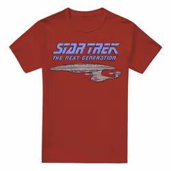 Star Trek Mens The Next Generation Distressed T-Shirt - 3XL, Cardinal