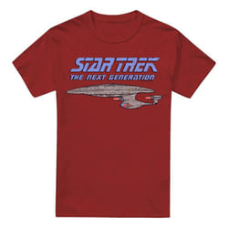 Star Trek Mens The Next Generation Distressed T-Shirt - 3XL, Cardinal