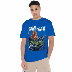 Star Trek Mens Battle Vulcan T-Shirt - M, Royal Blue