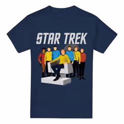 Star Trek Mens Vector Crew T-Shirt - L, Navy