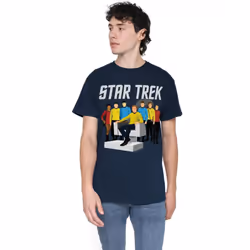 Star Trek Mens Vector Crew T-Shirt - L, Navy