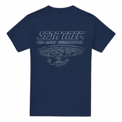 Star Trek Mens The Next Generation Enterprise T-Shirt - L, Navy