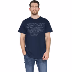 Star Trek Mens The Next Generation Enterprise T-Shirt - 4XL, Navy