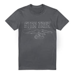 Star Trek Mens The Original Series Enterprise T-Shirt - S, Charcoal