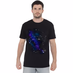 Star Trek Mens Spock Constellations T-Shirt - XL, Black