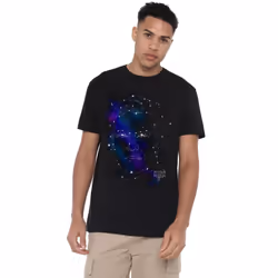 Star Trek Mens Captain Kirk Constellations T-Shirt - 3XL, Black