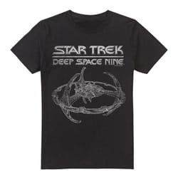 Star Trek Mens Deep Space Nine Station T-Shirt - S, Black