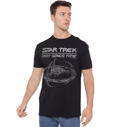 Star Trek Mens Deep Space Nine Station T-Shirt - M, Black