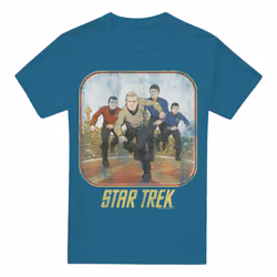 Star Trek Mens Original Running Cartoon T-Shirt - 3XL, Slate