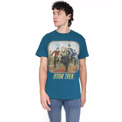 Star Trek Mens Original Running Cartoon T-Shirt - 3XL, Slate
