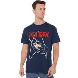 Star Trek Mens Ship Symbol T-Shirt - M, Navy