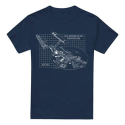 Star Trek Mens Enterprise Print T-Shirt - S, Navy