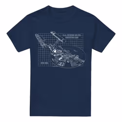 Star Trek Mens Enterprise Print T-Shirt - 3XL, Navy