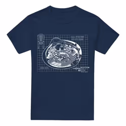 Star Trek Mens Bridge Print T-Shirt - 3XL, Navy