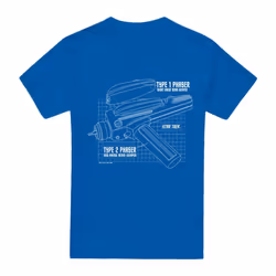 Star Trek Mens Phaser Plans T-Shirt - 3XL, Royal Blue