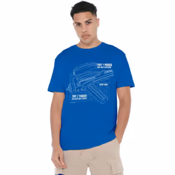 Star Trek Mens Phaser Plans T-Shirt - 3XL, Royal Blue