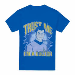 Star Trek Mens Doctor T-Shirt - S, Royal Blue