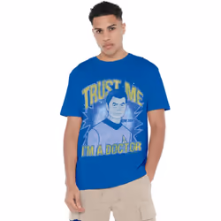 Star Trek Mens Doctor T-Shirt - S, Royal Blue