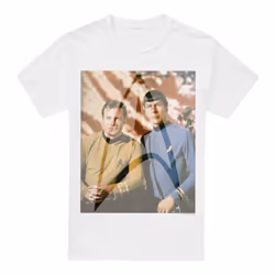 Star Trek Mens Classic Duo T-Shirt - L, White