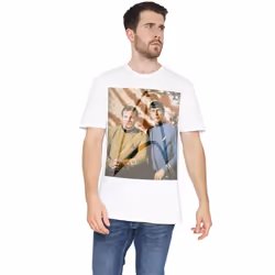 Star Trek Mens Classic Duo T-Shirt - L, White