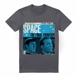 Star Trek Mens Final Frontier Cover T-Shirt - XL, Charcoal