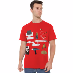 Star Trek Mens The Original Series Gift Set T-Shirt - 3XL, Red