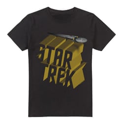 Star Trek Mens 3D Logo T-Shirt - XL, Black