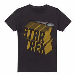 Star Trek Mens 3D Logo T-Shirt - XXL, Black