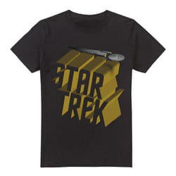 Star Trek Mens 3D Logo T-Shirt - XXL, Black