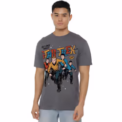 Star Trek Mens Deep Space Thrills T-Shirt - 3XL, Charcoal