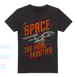 Star Trek Mens Space Travel T-Shirt - L, Black
