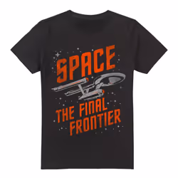 Star Trek Mens Space Travel T-Shirt - XL, Black