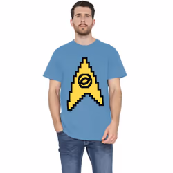 Star Trek Mens Science 8-Bit T-Shirt - 3XL, Carolina Blue