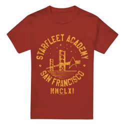 Star Trek Mens Bridge Collegiate T-Shirt - XL, Cardinal