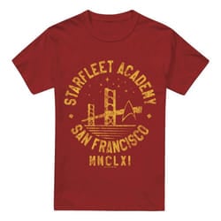 Star Trek Mens Bridge Collegiate T-Shirt - 3XL, Cardinal