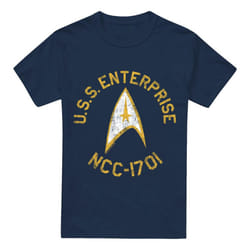 Star Trek Mens Collegiate T-Shirt - M, Navy