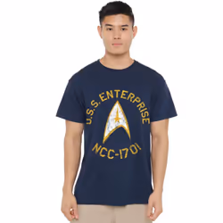 Star Trek Mens Collegiate T-Shirt - XL, Navy